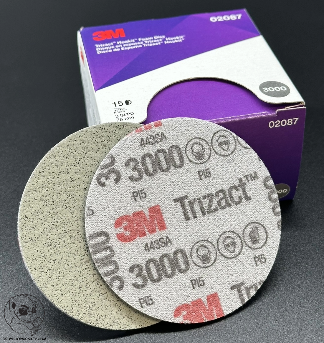 3M Trizact 02087 Sanding Disc P3000, 75mm 15 DISCS