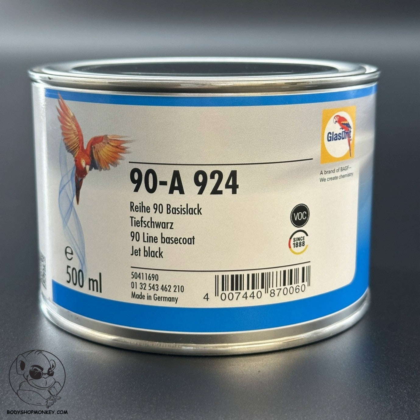 Glasurit 90 Line 90-A-924 Jet Black Tinter 0.5 LITRE