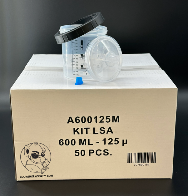 Bodyshop Monkey 600Ml Paint Mixing Cups X 50 Plus I Hard Cup And Collar 50 X 600ML CUPS